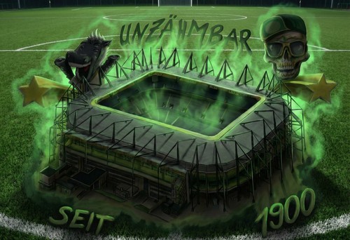 Fußball stadion wandbild - fußball, a3