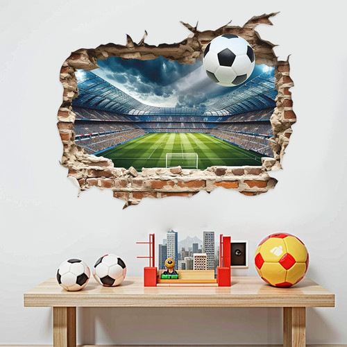 Fussball arena wandtattoo - 3d,