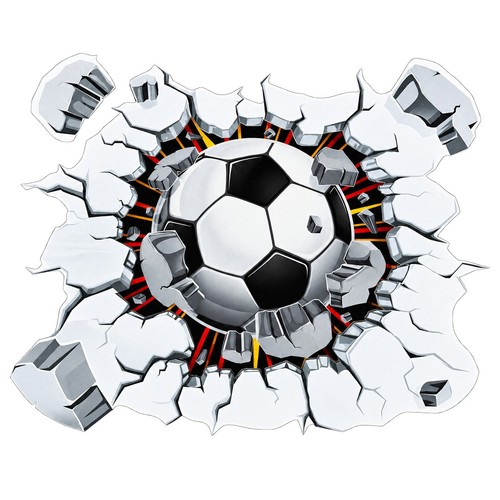 Fußball wandaufkleber - 3d,